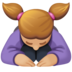 Facebook上的女性鞠躬:中等浅肤色emoji表情