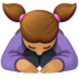 Facebook上的女性鞠躬:中等肤色emoji表情