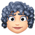 Facebook上的女:肤色浅,卷发emoji表情