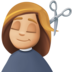 Facebook上的女士理发:中等浅肤色emoji表情