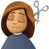 Facebook上的女性理发：中等肤色emoji表情