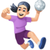 Facebook上的打手球的女人:浅肤色emoji表情