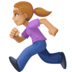 Facebook上的女子跑步:中浅肤色emoji表情