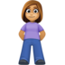 Facebook上的女性站立：中等肤色emoji表情