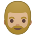 安卓系统里的男士:中浅肤色,胡须emoji表情