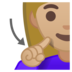 安卓系统里的聋哑妇女：中浅肤色emoji表情