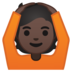 安卓系统里的做“好”手势的人：深色肤色emoji表情