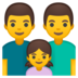 安卓系统里的家庭:男人,男人,女孩emoji表情