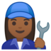 安卓系统里的女机械工：中等深色肤色emoji表情
