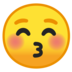 安卓系统里的闭着眼睛亲吻脸emoji表情