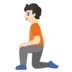 安卓系统里的下跪者:浅肤色emoji表情