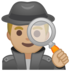 安卓系统里的男侦探:中等浅肤色emoji表情