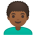 安卓系统里的男士:中深色肤色,卷发emoji表情