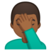 安卓系统里的单手捂脸的男人:中等深色肤色emoji表情
