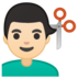 安卓系统里的男士理发:浅肤色emoji表情