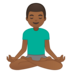 安卓系统里的打坐的男人：中黑肤色emoji表情