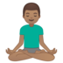 安卓系统里的打坐的男人:中等肤色emoji表情
