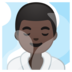 安卓系统里的潮湿房间里的男人:深色肤色emoji表情