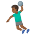 安卓系统里的玩手球的男人：中黑肤色emoji表情