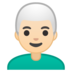 安卓系统里的男士:肤色浅,头发白emoji表情