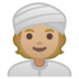 安卓系统里的戴头巾者:中等浅肤色emoji表情