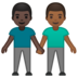 安卓系统里的男士牵手：深色肤色，中深色肤色emoji表情