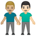 安卓系统里的男士牵手:中浅肤色,浅肤色emoji表情