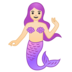 安卓系统里的美人鱼:浅肤色emoji表情