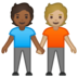 安卓系统里的手牵手：中暗肤色，中浅肤色emoji表情