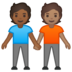 安卓系统里的牵手的人：中等肤色，中等肤色emoji表情