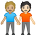 安卓系统里的手牵手:中浅肤色,浅肤色emoji表情