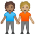 安卓系统里的手牵手：中等肤色，中等肤色emoji表情