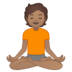 安卓系统里的打坐的人：中等肤色emoji表情