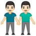 安卓系统里的男人牵手:浅肤色emoji表情