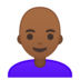 安卓系统里的女性：中黑肤色，秃顶emoji表情