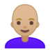 安卓系统里的女性:中浅肤色,秃顶emoji表情