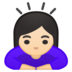 安卓系统里的女性鞠躬:浅肤色emoji表情