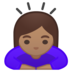 安卓系统里的女性鞠躬:中等肤色emoji表情
