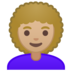 安卓系统里的女性:中浅肤色,卷发emoji表情