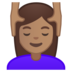 安卓系统里的女性按摩:中等肤色emoji表情