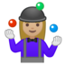 安卓系统里的女性杂耍:中等浅肤色emoji表情