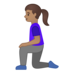 安卓系统里的跪着的女人:中等肤色emoji表情