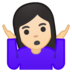 安卓系统里的女人耸肩:浅肤色emoji表情