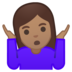 安卓系统里的女人耸肩:中等肤色emoji表情