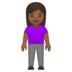 安卓系统里的女性站立：中黑肤色emoji表情