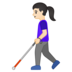 安卓系统里的拿拐杖的女人:浅肤色emoji表情