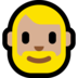 Windows系统里的男士:中浅肤色,胡须emoji表情