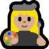 Windows系统里的女艺术家：中浅肤色emoji表情
