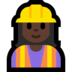Windows系统里的女建筑工人:深色肤色emoji表情