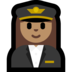 Windows系统里的女飞行员:中等肤色emoji表情